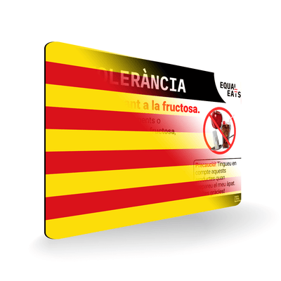 Fructose Intolerance Card in Catalan