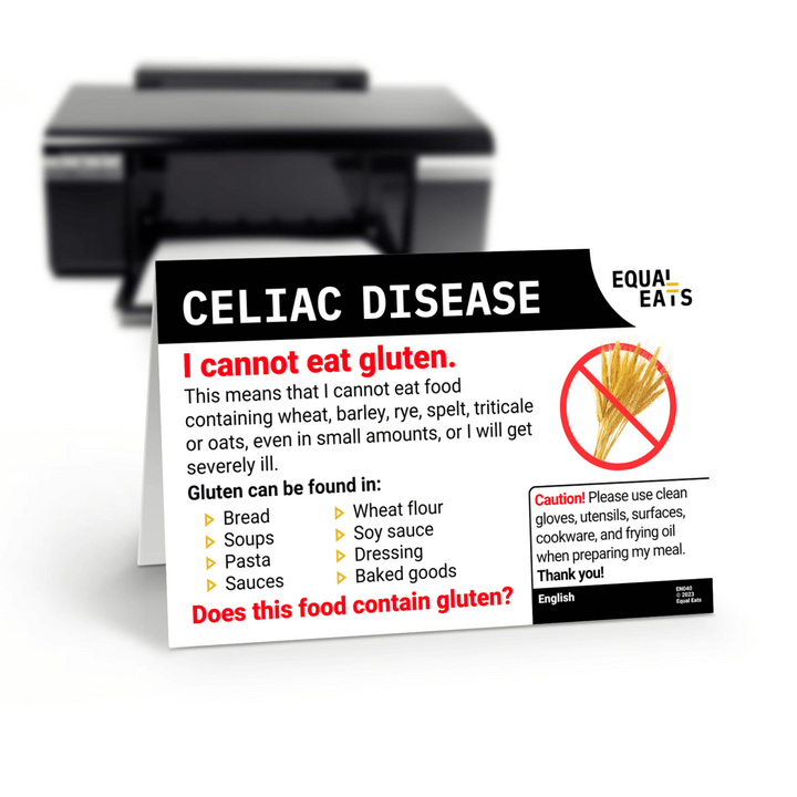 Celiac Disease Printable Card