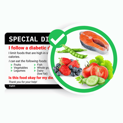 Diabetic Diet Chef Card, Restaurants