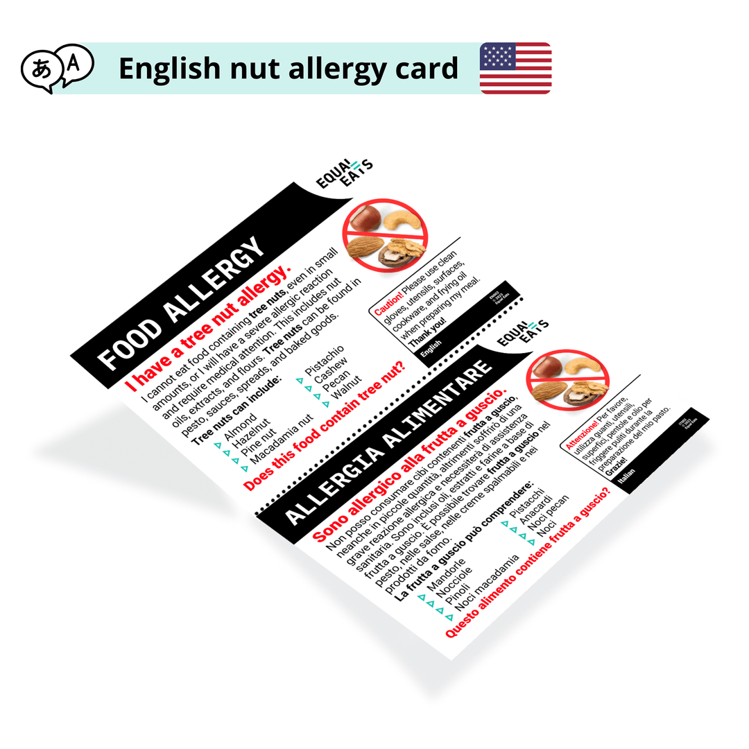 English Tree Nut Allergy Card