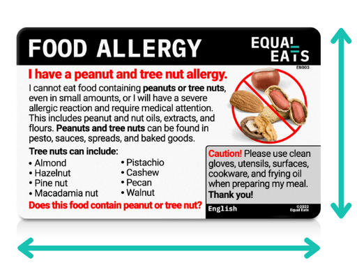 Equal Eats Peanut and Nut Allergy Cards