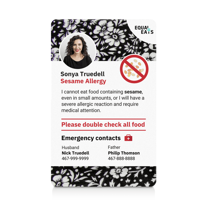 Fabric Sesame Allergy ID Card (EqualEats)