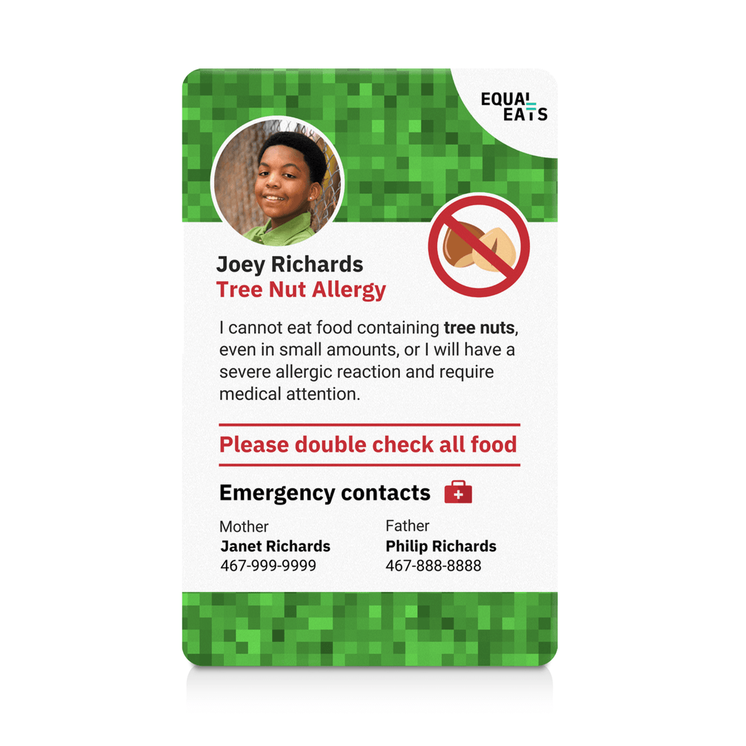 Gaming Tree Nut Allergy ID Card (EqualEats)