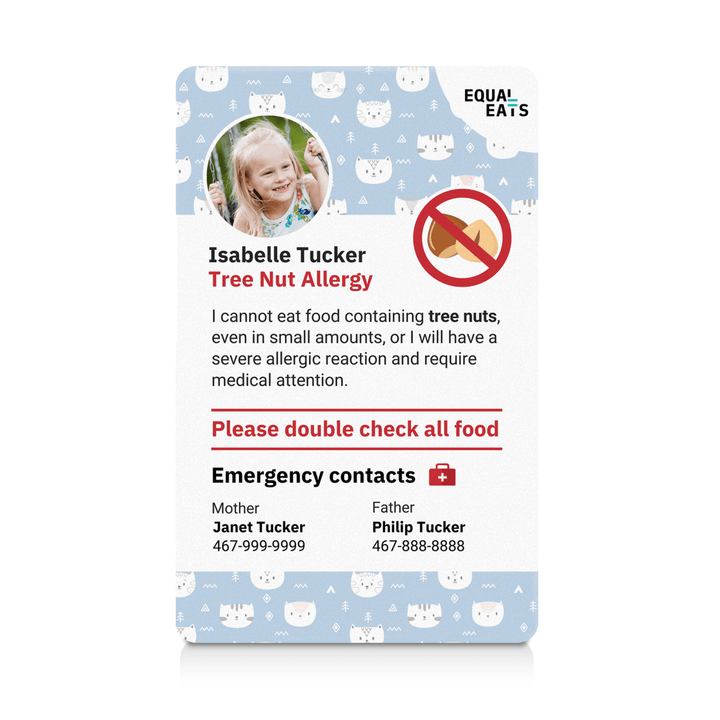 Kitties Tree Nut Allergy ID Card (EquaEats)