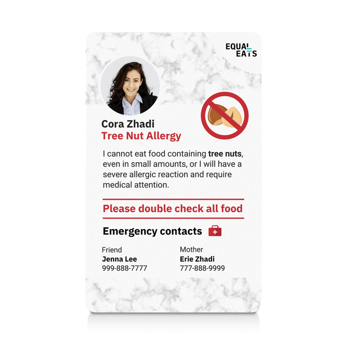 Marble Tree Nut Allergy ID Card (EqualEats)