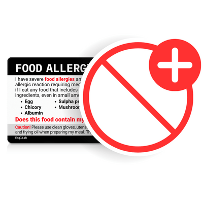 Customized Multiple Food Allergy Translation Card (Plastic)