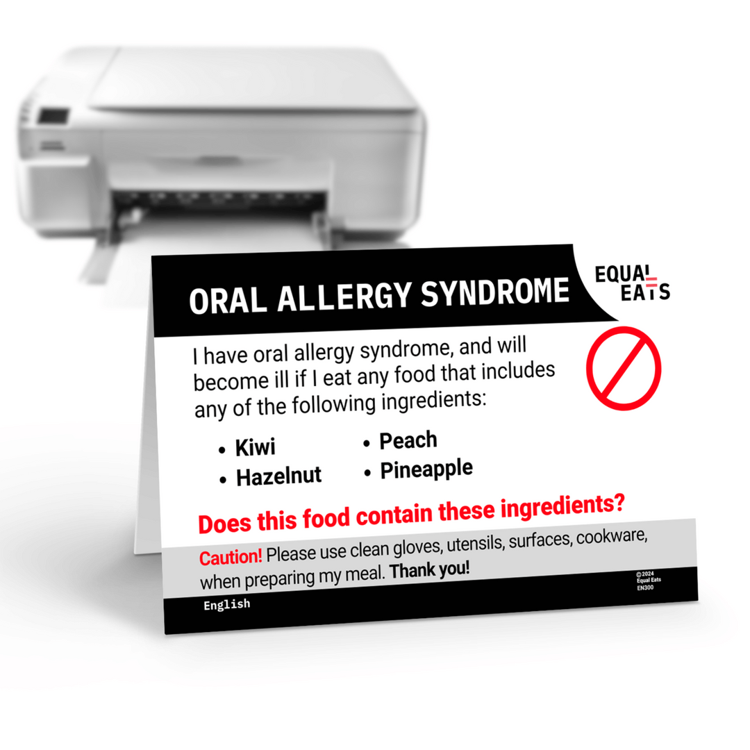 Oral Allergy Syndrome Card