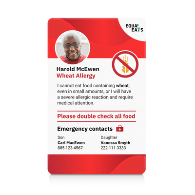 Red Alert Wheat Allergy ID Card (EqualEats)