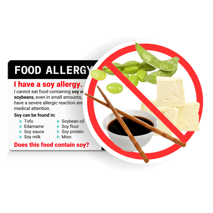 Soy Allergy Alert Card, Translation Card