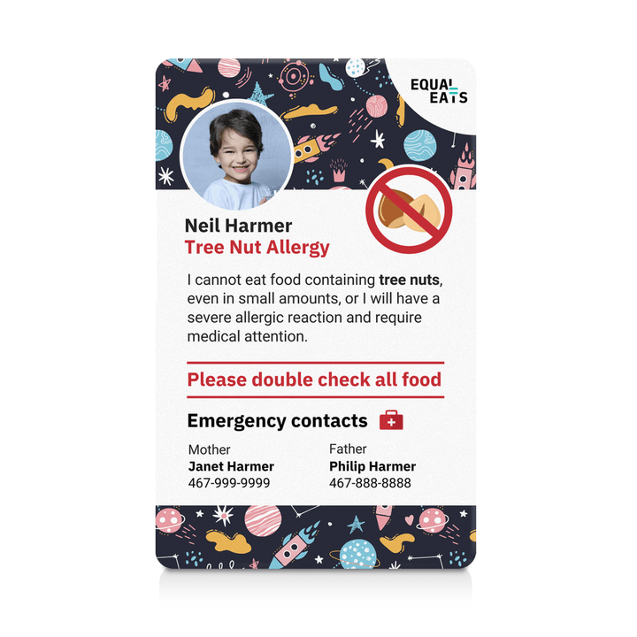 Space Tree Nut Allergy ID Card (EqualEats)