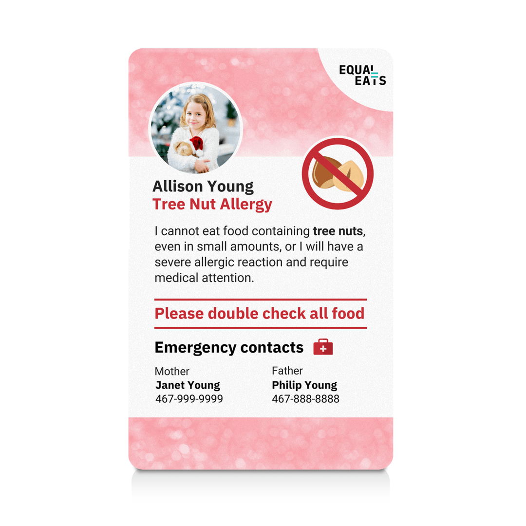 Sparkle Tree Nut Allergy ID Card (EqualEats)