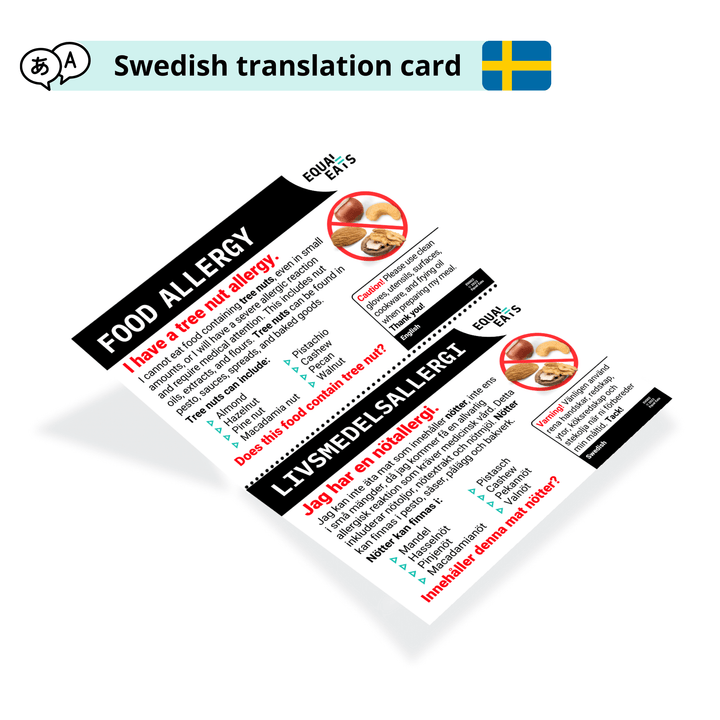 Swedish Tree Nut Allergy Card