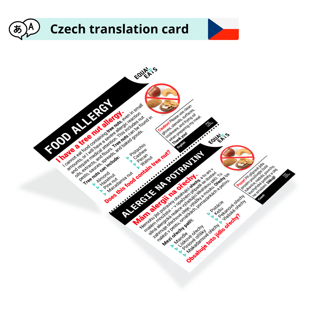 Czech Tree Nut Allergy Card