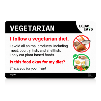 Vegetarian Diet Translation Card