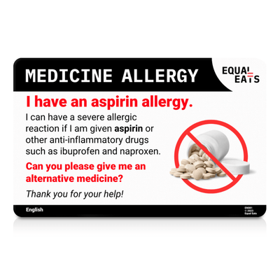 Tagalog Aspirin Allergy Card