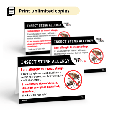Free Insect Sting Allergy Card (Printable)
