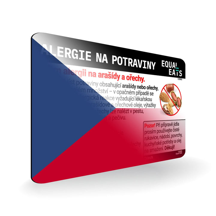 Peanut and Tree Nut Allergy in Czech. Peanut and Tree Nut Allergy Card for Czech Republic Travel