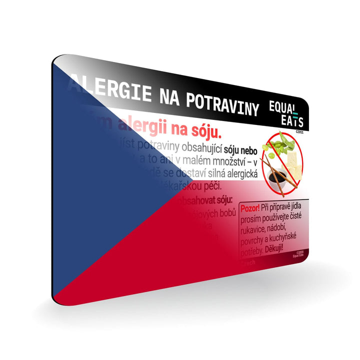 Soy Allergy in Czech. Soy Allergy Card for Czech Republic