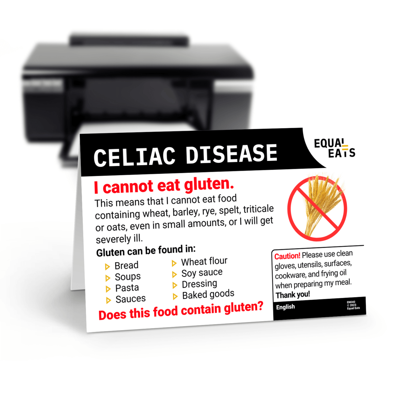 Celiac Disease Card by Equal Eats