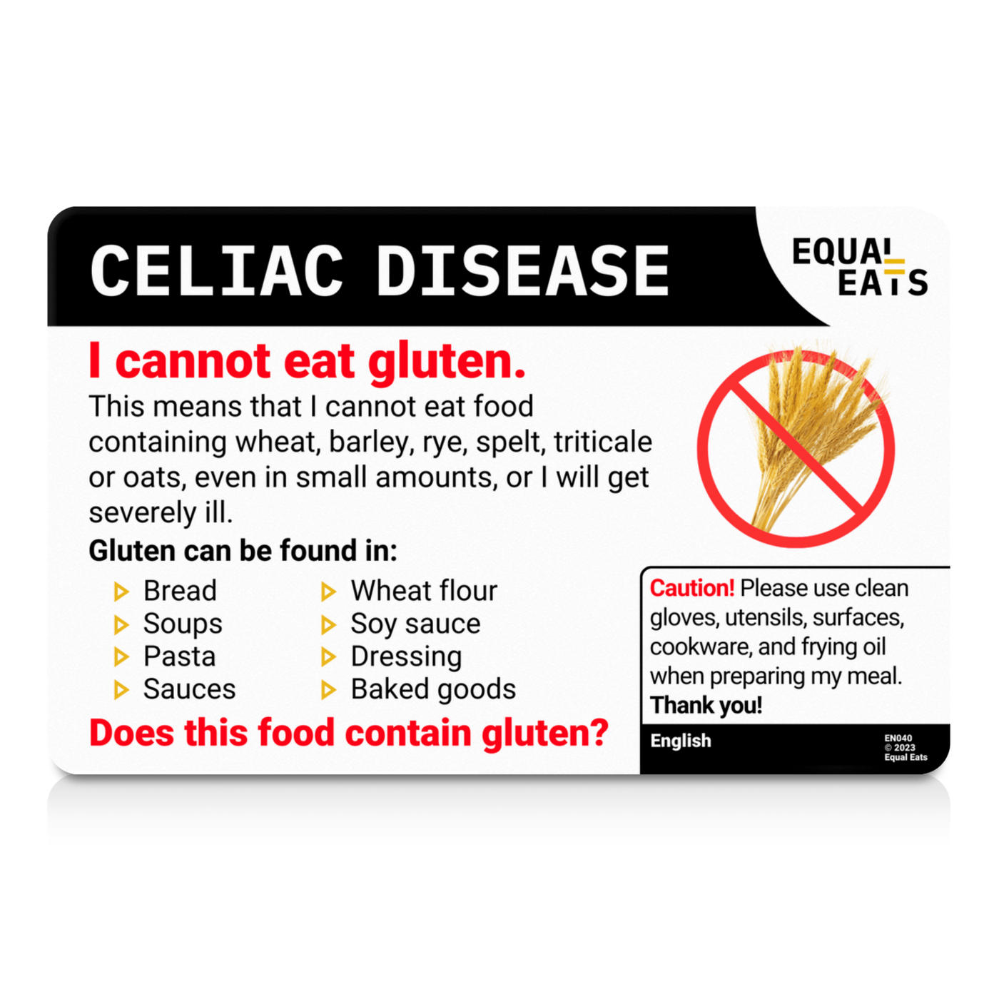 Norwegian Celiac Disease Card