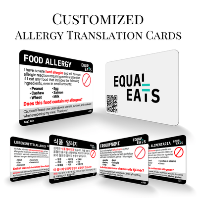 Customized Food Allergy 5-Card Travel Pack