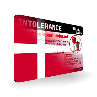 Fructose Intolerance in Danish. Fructose Intolerant Card for Denmark