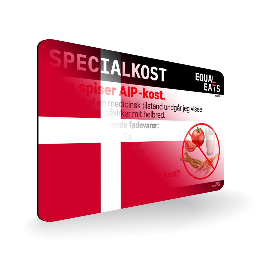 Low FODMAP Diet in Danish. Low FODMAP Diet Card for Denmark