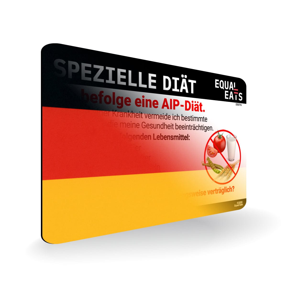 AIP Diet in German. AIP Diet Card for Germany