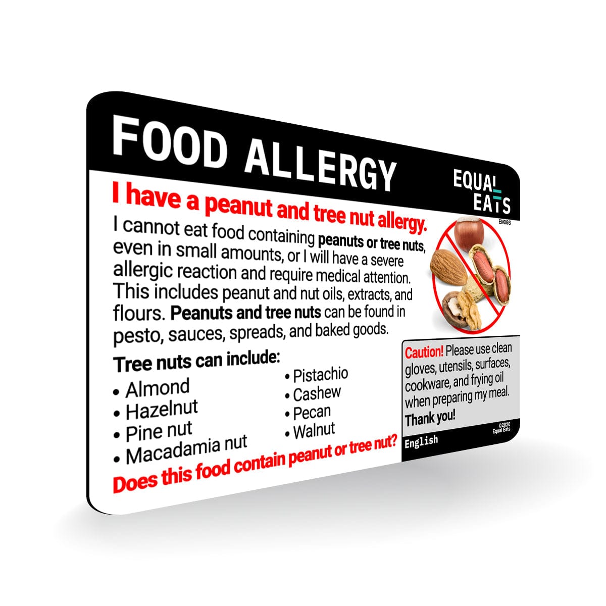 Peanut and Tree Nut Allergy Card Equal Eats