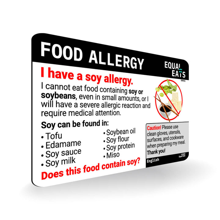 English Soy Allergy Card