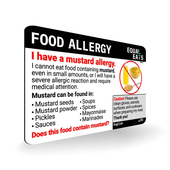 English Mustard Allergy Card