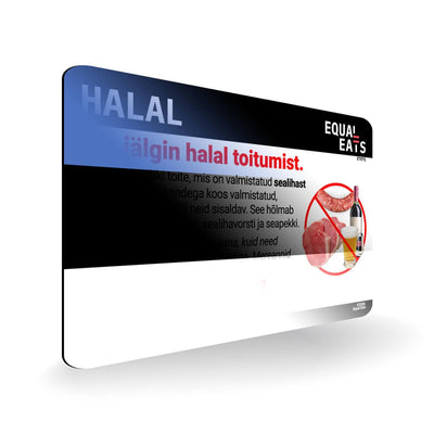 Halal Diet in Estonian. Halal Food Card for Estonia