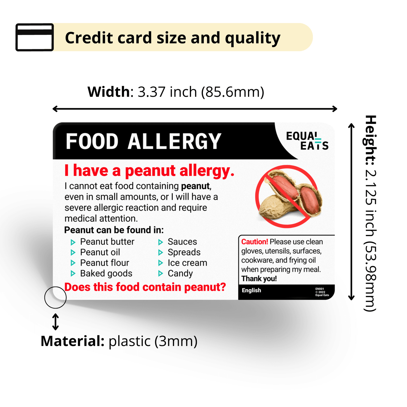 Bengali Peanut Allergy Card