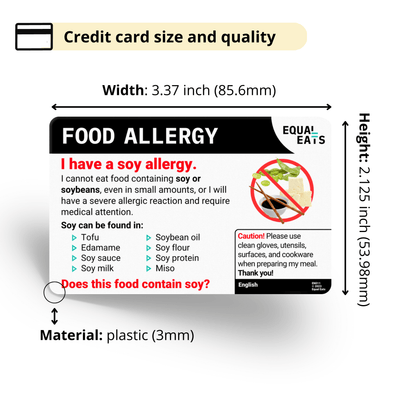 Hindi Soy Allergy Card