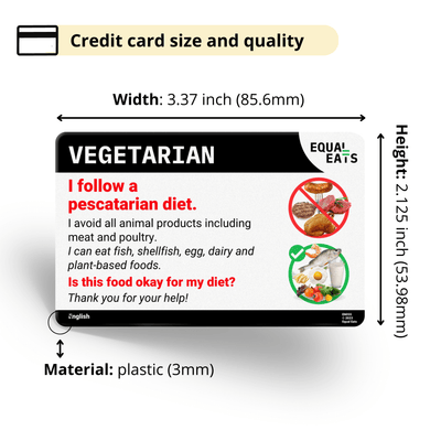 Pescatarian Card in English (Printable)