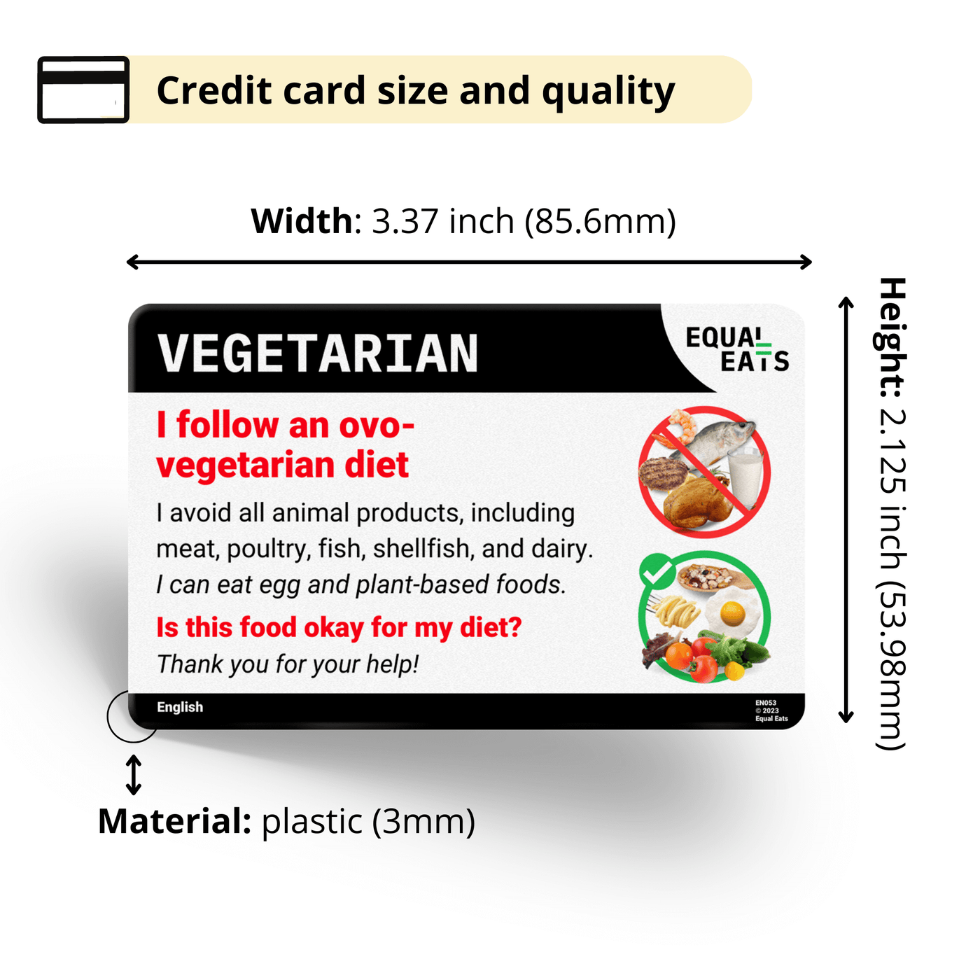 Czech Ovo Vegetarian Card