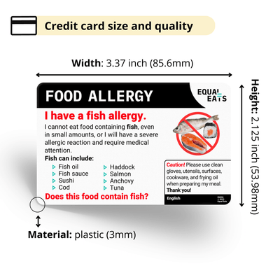 Turkish Fish Allergy Card
