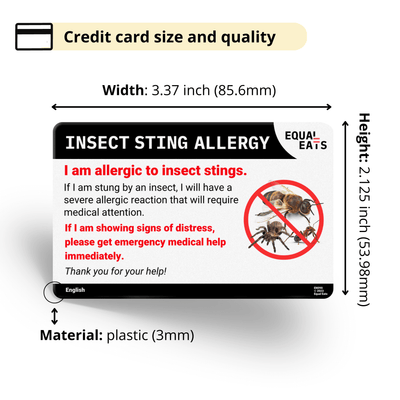 Thai Insect Sting Allergy Card