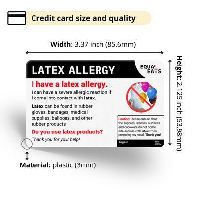 Bulgarian Latex Allergy Card