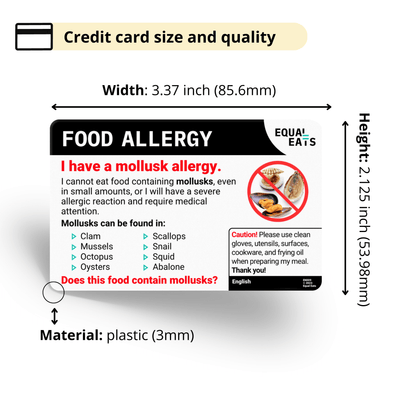 Lao Mollusk Allergy Card