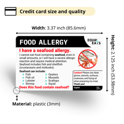 Swahili Seafood Allergy Card