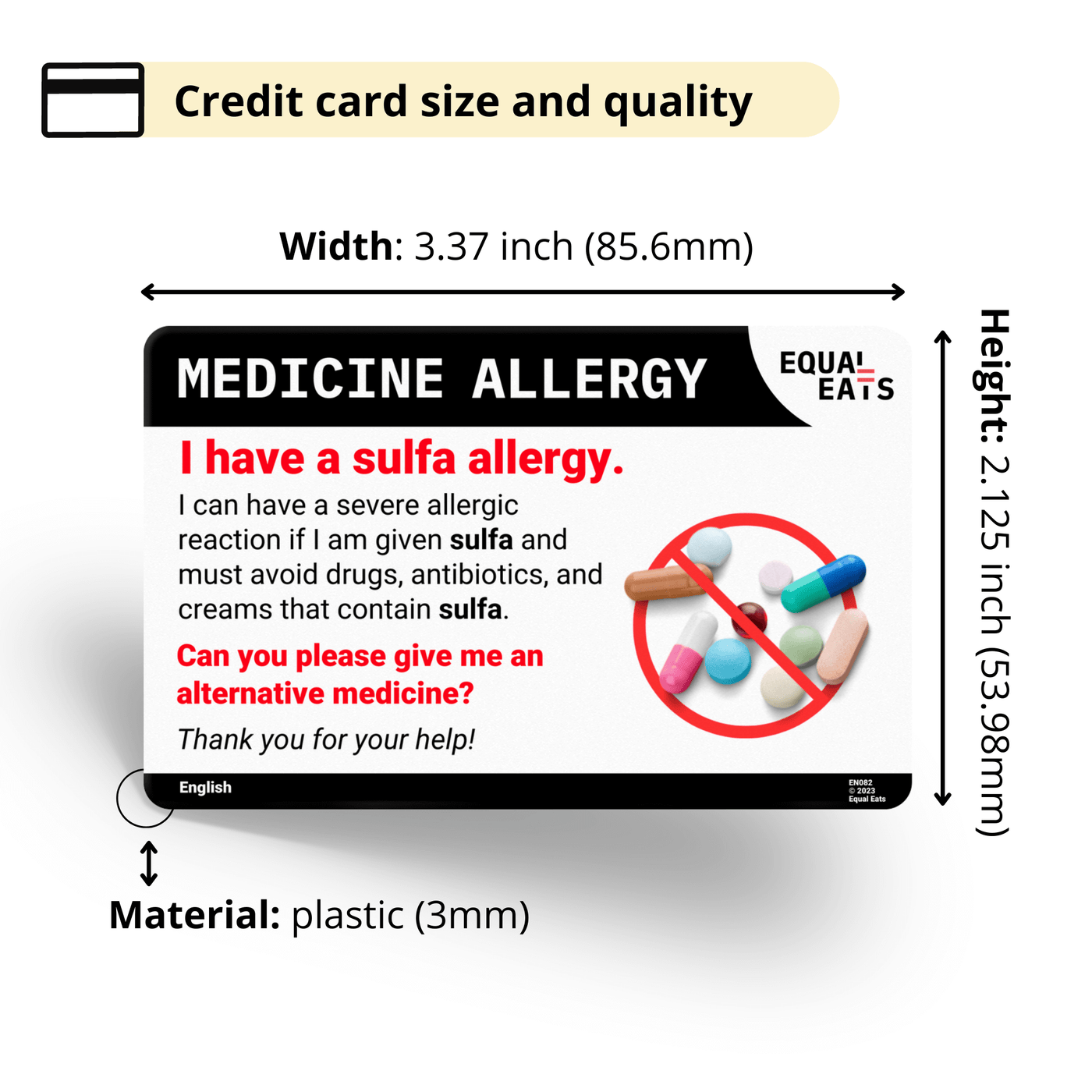 Norwegian Sulfa Allergy Card