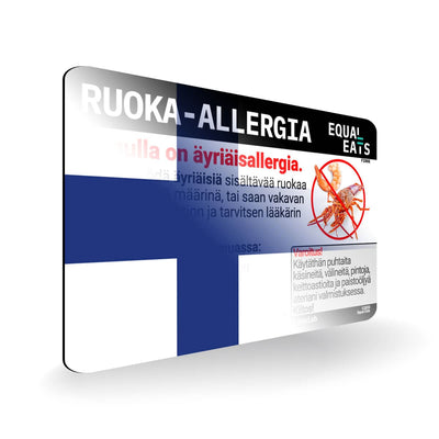 Crustacean Allergy in Finnish. Crustacean Allergy Card for Finland
