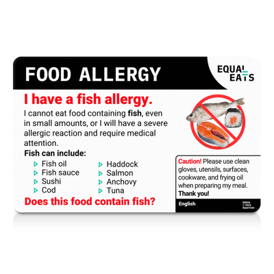 Arabic Fish Allergy Card