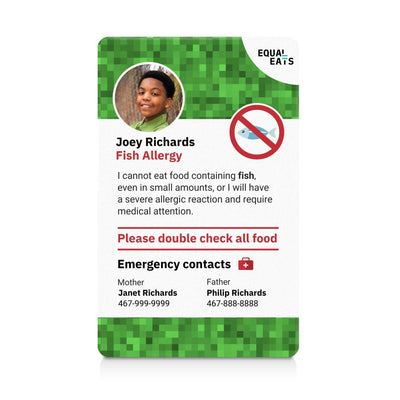 Gaming Fish Allergy ID Card (EqualEats)