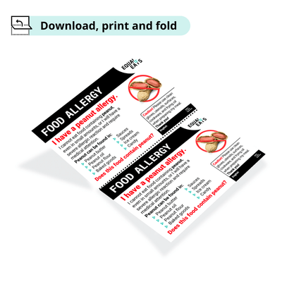 Free Peanut Allergy Card in English (Printable)