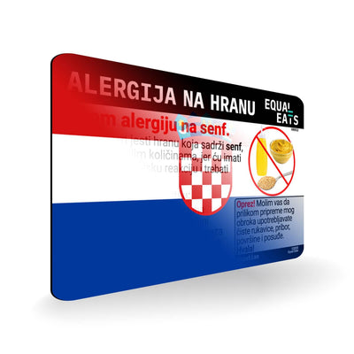 Mustard Allergy in Croatian. Mustard Allergy Card for Croatia
