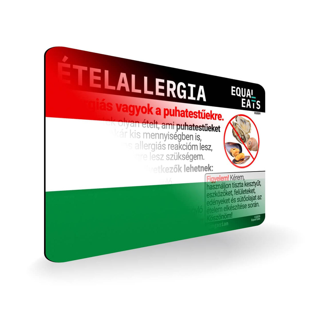 Mollusk Allergy in Hungarian. Mollusk Allergy Card for Hungary