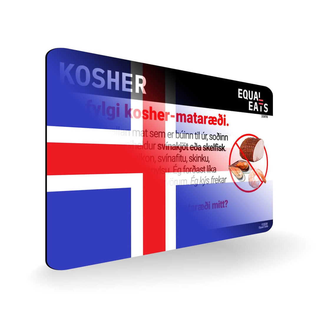 Kosher Diet in Icelandic. Kosher Card for Iceland