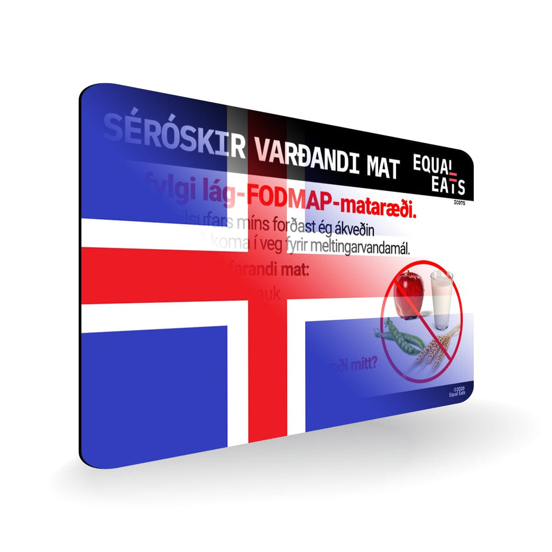 Low FODMAP Diet in Icelandic. Low FODMAP Diet Card for Iceland